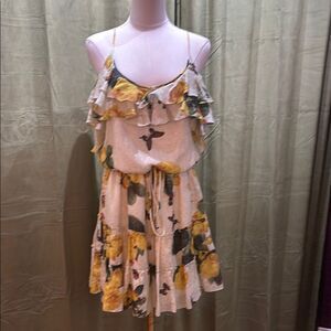 Cris Barros floral print mini ruffle dress, S